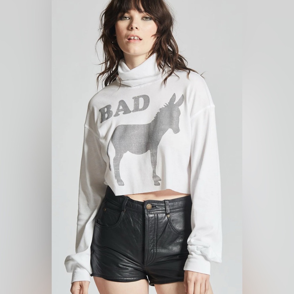 NWOT Recycled Karma White Long Sleeve Tee with Gray Graphic